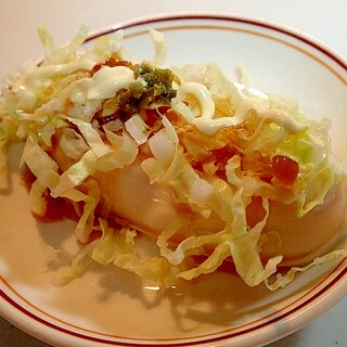 玉ぽん/からしマヨ/柚子胡椒で　千切り白菜の冷奴